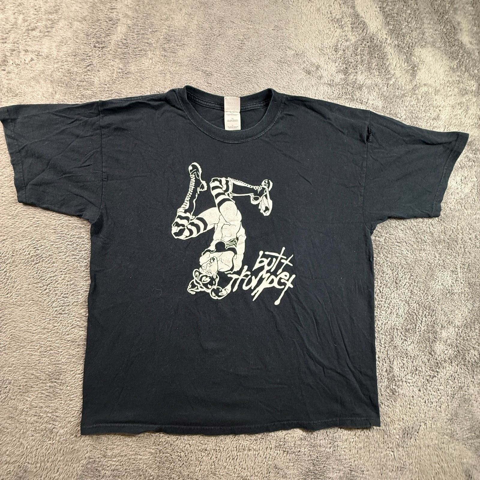 Vintage Butt Trumpet La Punk Band T-Shirt Xl Black Cotton Graphic Tee